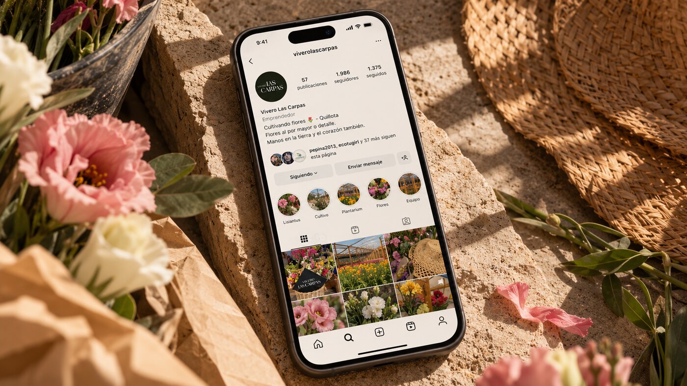 Instagram de Vivero Las Carpas en un móvil